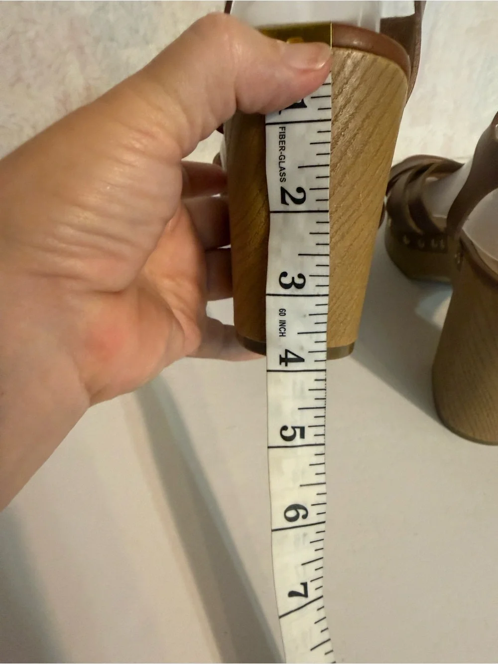 Old Navy Brown Crisscross Strappy Ankle Wood Look Wedge Sandals, Comfortable 10